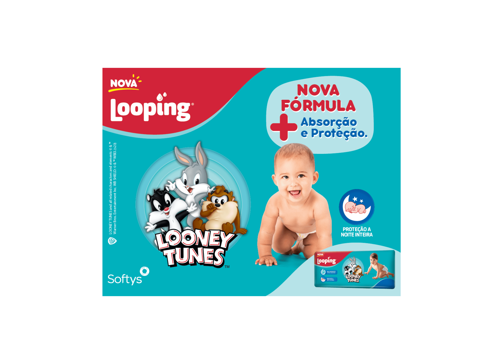Featured image for “Softys lança a marca de fraldas Looping Looney Tunes”