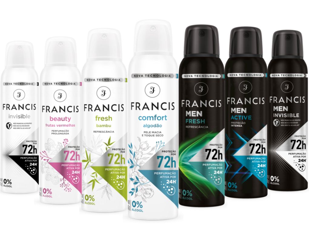 Featured image for “Francis lança desodorantes que oferecem 72h de proteção antitranspirante”